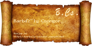 Barbély Csongor névjegykártya